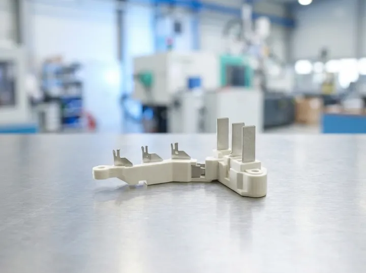 Hybride Funktionseinheit – Kunststoffträger mit umspritzten Metallkontakten für Defence-Anwendungen